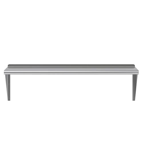 Image of AmGood 16 in. x 48 in. Stainless Steel Wall Shelf | NSF | Metal Shelving | Garage, Laundry, Storage, Utility Room | Restaurant, Commercial Kitchen