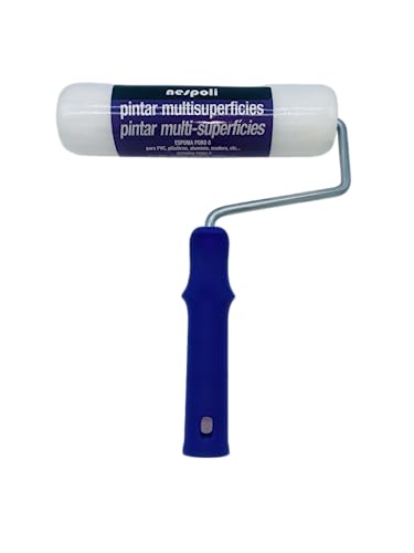 Nespoli Rodillo de Pintura Espuma, 22 cm, Poro 0, MultiSuperficies, Espuma de Poliuretano, Mango Violeta