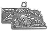 Miniatura 1 de Abalorio de plata de ley con anillo dividido del estado de Nebraska, Plata esterlina, No es una piedra preciosa