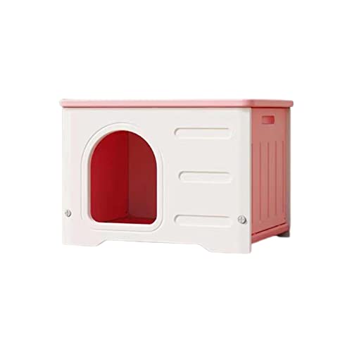 Runsweat野良猫 屋外猫 屋外防水犬小屋 野良猫コンシェルジュボックス 防寒・防雨 耐候性 生息地 家具 洞窟 ペット用品 小屋 庭 屋外猫 小動物 (粉色)