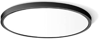 12 Inch 24W LED Flush Mount Ceiling Light Fixture, 5000K Daylight White, 3200LM, Black, LED Round Ceiling Lighting, 240W Equivalent White Ceiling Lamp for Closets, Kitchens, Stairwells, Bedrooms.etc.