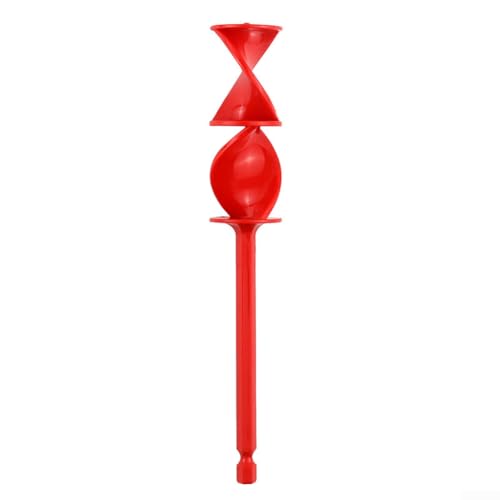 Paleta de agitación de resina de 165 mm de largo con montaje hexagonal de 1/4 pulgadas para mezclar rápidamente pintura epoxi y revestimientos resistentes (rojo)