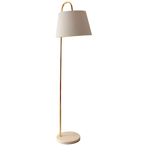 DANNMPX Lampara Pies Lámpara De Pie E27 Pintada con Hierro Americano Moderno para Sala Estar, Estudio Cabecera, Base Mármol De Salon(White)