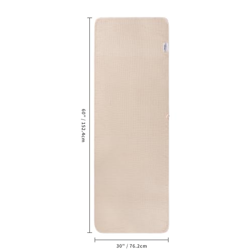 POLYTE 430 GSM Microfiber Oversize Quick Dry Lint Free Bath Towel, 60 x 30 in, 4 Pack (Waffle Weave)