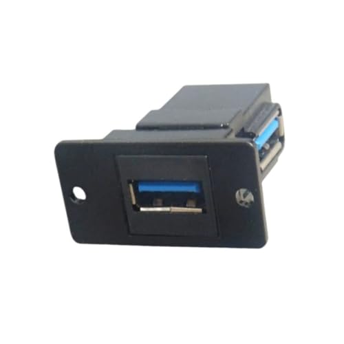 Soporte de panel USB 3.0 de dos puertos, velocidad rápida, transferencia de datos de 5 Gbps, instalación sin herramientas, para PC, portátil, reproductores multimedia, color negro, montaje en panel