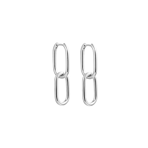 Kyerlyn Dainty Paperclip Huggie Hoop Earrings 14K Gold Plated Chunky Chain Link Earrings Simple Cable Link Earrings for Women