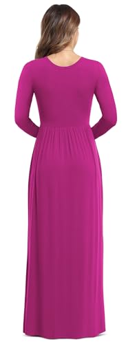 Image of VIISHOW Women's Long Sleeve Loose Plain Maxi Dresses Casual Long Dresses with Pockets