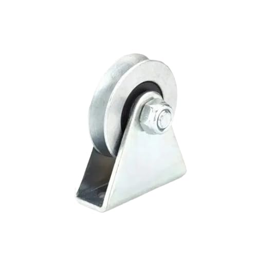 Blok koła pasowego z rowkiem w kształcie litery V, ze stali węglowej, 6 x 33 x 8 mm, do drzwi przesuwnych, gładka prowadnica linowa z uchwytem L, srebrne koło dla niezawodnej wydajności