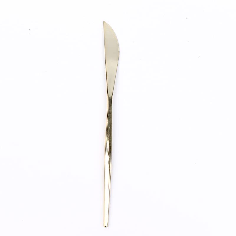 24 Gold 8-inch Heavy Duty Plastic Knives Disposable Cutlery Wedding Party Reception Catering Decorations Supplies