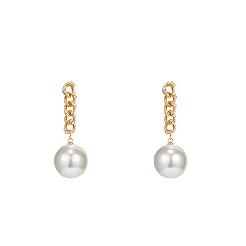 Boucles d'Oreilles Femme, Boucles d'oreilles pour filles, tempérament coréen longues boucles d'oreilles en chaîne de diamants boucles d'oreilles en perles pour femmes Boucles d'oreilles en argent Cover