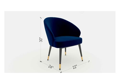 Image of WOODEN SPACE 6-Seater Wooden Dining Table Set | Nano Composite Marble Top | Solid Wood Base | Modern Dining Room Furniture with 6 Chairs (Navy Blue)