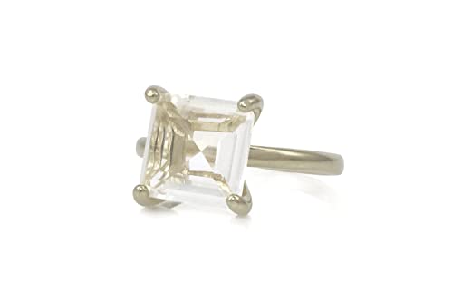 Bague en quartz cristal et argent sterling faite main pour femme