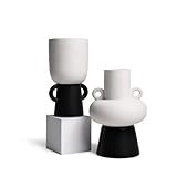 vase schwarz weiß gold 【Mehrfachanwendung】 Dieses abstrakte Vasenset mit Tribal-Design eignet sich für die Präsentation im Wohnzimmer, Schlafzimmer, Kaminsims, Kaminbereich und Flur