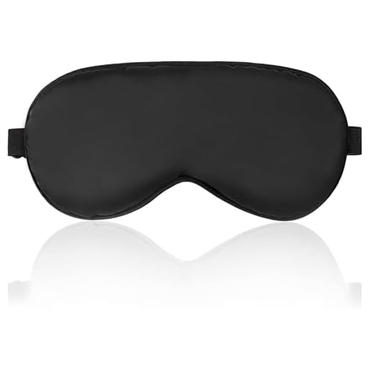 Sleep Mask Night Cover Eye Sleeping Silk Satin Masks for Women Men, Blindfold for Airplane Travel Adjustable Strap (Black)