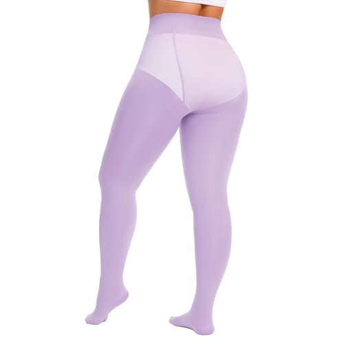 Image of American Trends Plus Size Tights for Women Semi Opaque Stockings High Waist Pantyhose Nylons Soft Stretchy Tights