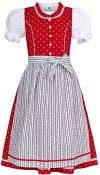 Isar-Trachten Dziecięca sukienka dirndl Ida czerwona lub różowa, czerwony, 158 cm
