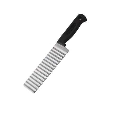 Image of 1 PCS Stainless Steel Crinkle Cutter Knife | Wavy Blade Potato & Veg Slicer for French Fries, Chips, Salads | Multi-Purpose Kitchen Chopper | Anti-Slip Handle | Food Prep Cutting Tool