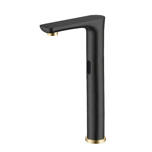 XJTNLB Rubinetto Sensore Bagno Nero Dorato Miscelatore Bagno Lavabo Alto Rubinetto Automatico con Sensore a Infrarossi