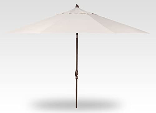 Treasure Garden Deluxe Auto-Tilt Octagon Market Umbrella, 11ft - Outdoor Patio, Deck, Pool, Backyard Stand Alone Umbrella - Heavy Duty w/Bronze Frame & Obravia2 Fabric (Vanilla)