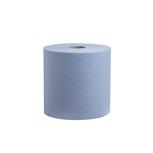 Image of TPZ The Packaging Zone | Centre Feed Blue Rolls | Blue Recycled Paper Hand Towels | Multi-Purpose Use | 6 Pack