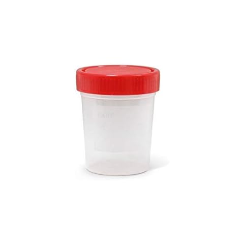 INSPROVET Bote de Recogida para Muestras de Polipropileno Estéril con Tapón Rojo Cover