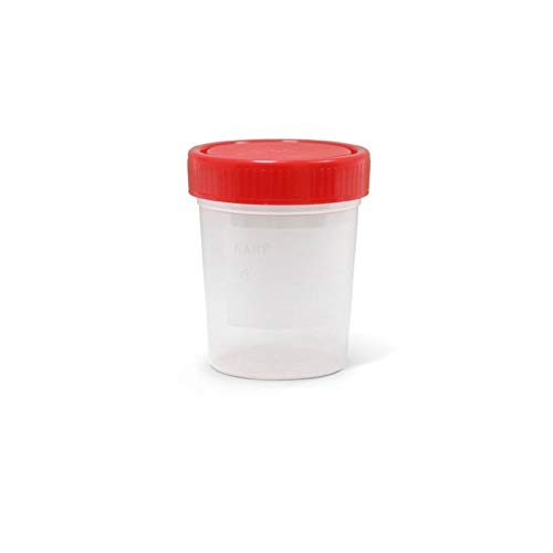 INSPROVET Bote de Recogida para Muestras de Polipropileno Estéril con Tapón Rojo y 100 ml de Capaciad (1 Unidad)