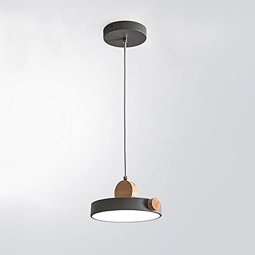 Araña suspendida de madera y metal gris mini lámpara premium LED