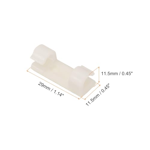 HARFINGTON 40pcs Clips Adhesivos para Cable 29 x 11.5mm Clips de Plástico para Manejo y Organización de Cables, Blanco miniatura 2