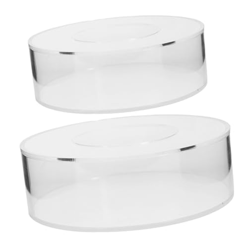 SHINEOFI Soporte Acrílico Transparente para Pasteles Rellenable Soporte Redondo para Cupcakes y Postres 2 Piezas Adecuado para Fiestas Bodas y Exhibición de Dulces