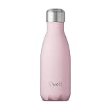 S'well Stainless Steel Water Bottle, 9oz, Pink Topaz, Triple Layered Vacuum Insulated Containers Keeps Drinks Cold for 24 Hours and Hot for 12, BPA Free, Perfect for On the Go