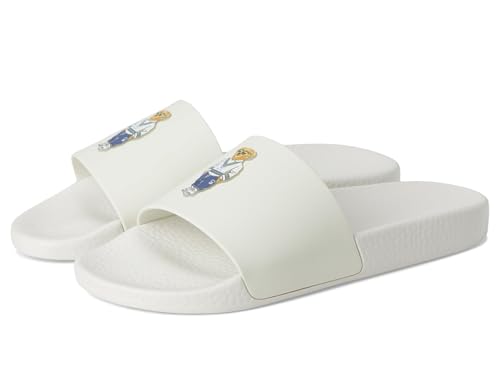 Polo Ralph Lauren, Men's, Polo Bear Slide, Heritage Bear - Deckwash White, 15, Medium