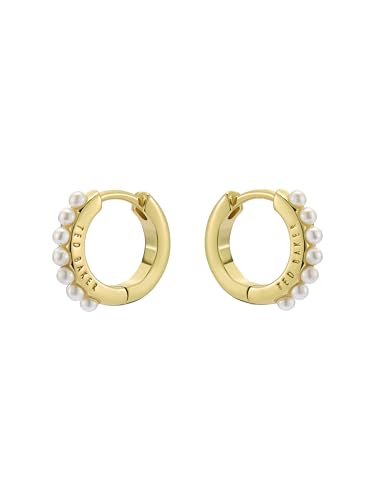 Ted Baker London Persia Pearl Huggie Earrings for Women (Gold/Pearl)2