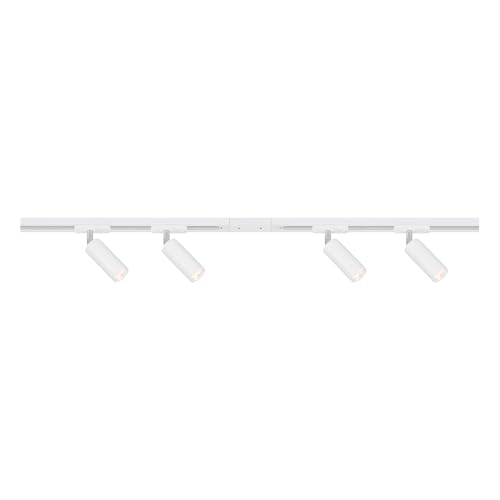 BRILONER - Set completo di binari, 4x spot LED, orientabili, lampade, sistema di illuminazione a binario a soffitto, binario per faretti, lampada a soffitto, plafoniera, faretto, 1,5 m, bianco