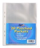 Image of (1) Tiger A5 strong transparent poly punched pockets x 20 sleeves/wallets
