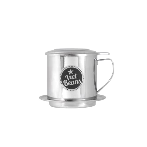VietBeans vietnamesischer Kaffeefilter Vietnam Cafe Phin - Kaffeesieb - Kaffeepresse für 1 Kaffeetasse - Wiederverwendbar aus Edelstahl – 100 ml