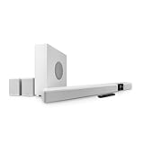 Teufel CINEBAR 22-7.1 Dolby Atmos Barre de Son avec Caisson de Basses sans Fil Peu encombrant, 8 tonalit�s, syst�mes Home cin�ma, HDMI 3D Arc CEC, Passe 4K, Panneau Tactile - Blanc