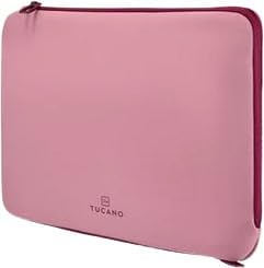 Tucano Doppio Funda Protectora 13/14", Rosa - Neopreno Reciclado, Doble Ranura, Cremallera