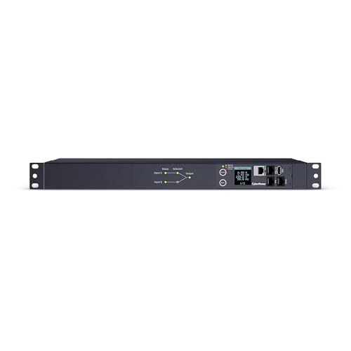 CyberPower PDU44004 Switched ATS PDU, 200-240V, 15A (Derated to 12A), 12 Outlets, 1U Rackmount