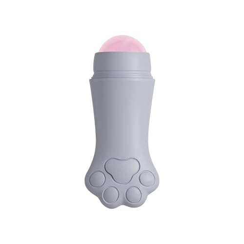 Rodillo facial, masajeador facial en forma de gato, contra la hinchazón, herramienta de cuidado de la piel, rodillo de masaje facial de piedra, accesorio de belleza para mujer, rodillo facial para
