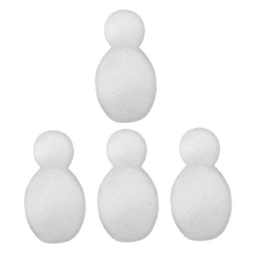 NUOBESTY 4pezzi Stampi Polistirolo Pupazzo Bianco Modellini Natalizi Leggeri e Resistenti per Decorazioni Lavoretti DIY e Ornamenti Festivi