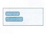 No. 10 DG-1 (1095-C Form) Double Window Envelopes with Blue Wesco® Inside Security Tint, 4-1/8' x 9-1/2', White 24-lb Paper w Vellum Finish (SFI Certified) - Box of 500 Envelopes