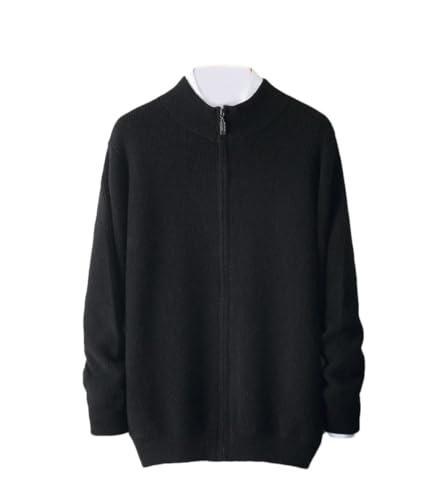 Men's Full Zip Cardigan Sweaters Casual Stand Collar Slim Fit Long Sleeve Knitted Sweater Solid Color Warm Mens Sweater