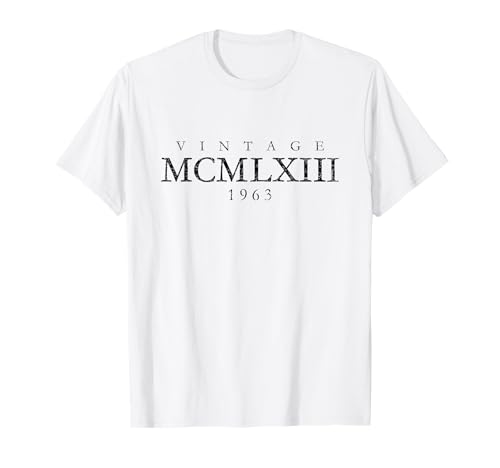 Vintage MCMLXIII 1963 (Negro Antiguo) Regalo 62 Cumpleaños Camiseta