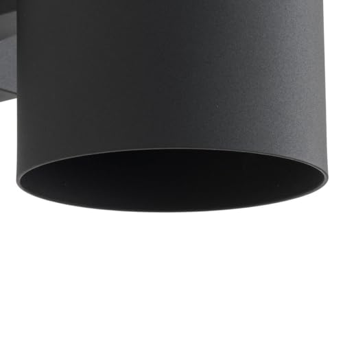 Image of Progress Lighting 6-Inch Cylinder Outdoor Wall Sconce, 2-Light Modern Wall Mount Up and Down Lights, Interior and Exterior Lighting for Home or Porch, Aluminum Construction, Black (P5642-31)
