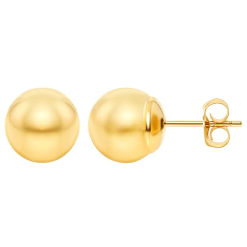 Oliver & Navy 14k Gold Ball Earrings Gold Stud Earrings For Women Hypoallergenic Earrings Gold Earrings For Women (3mm-8mm)