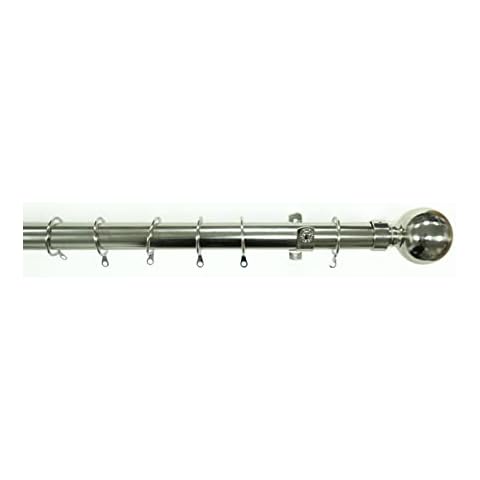 Kestral 28 mm Chrome Curtain Pole with Finials Cover