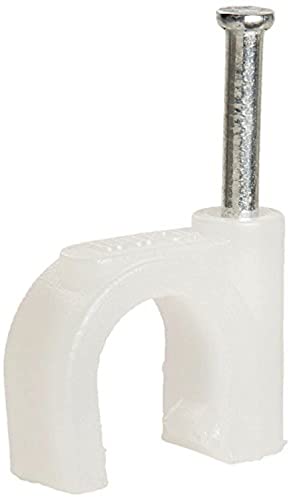 DealMux PVC C Clamps Nail Clips with 10mm Cable (60 Pieces, White)