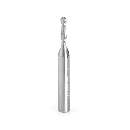 Amana Tool - 46369 Solid Carbide Up-Cut Ball Nose Spiral 1/8 Dia x 1/2" x 1/4 Shank RO