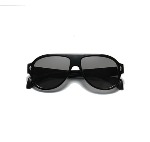 Image of IKANOO Retro Aviator Sunglasses for Women Men 70s Square Sun Glasses Trendy Vintage Orange Shades (Black)