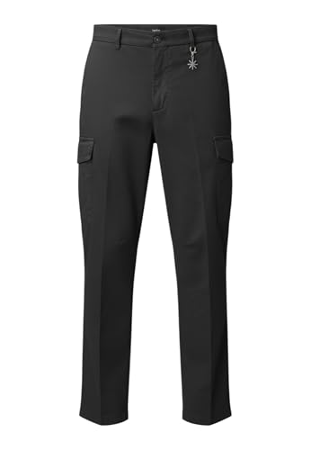  Manuel Ritz Pantalone Cargo Tinto Capo Baggy Fit Uomo (Nero, 54)